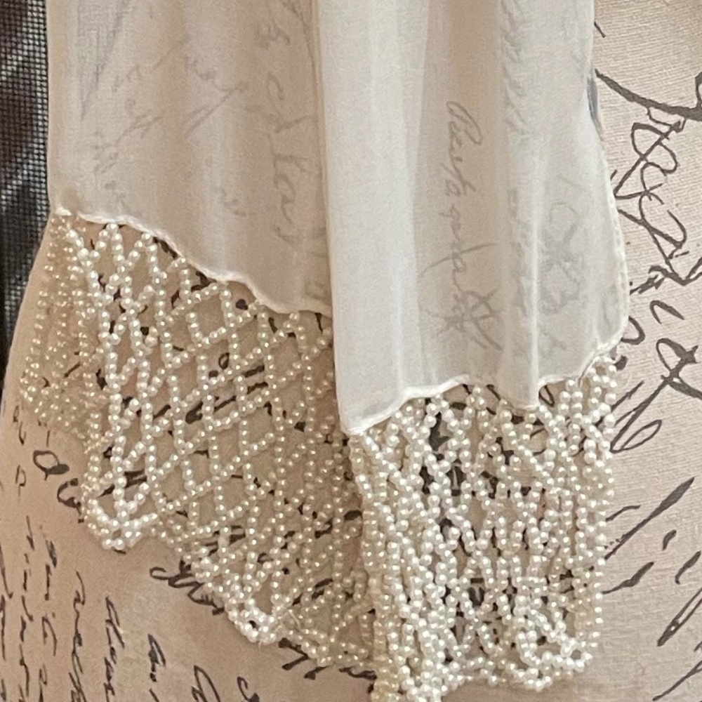 Beaded pearl sheer scarf - Picture 5 of 5